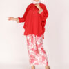 Dewi Plain Batwing Blouse Red - Image 2