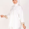 Dewi Plain Batwing Blouse White - Image 3