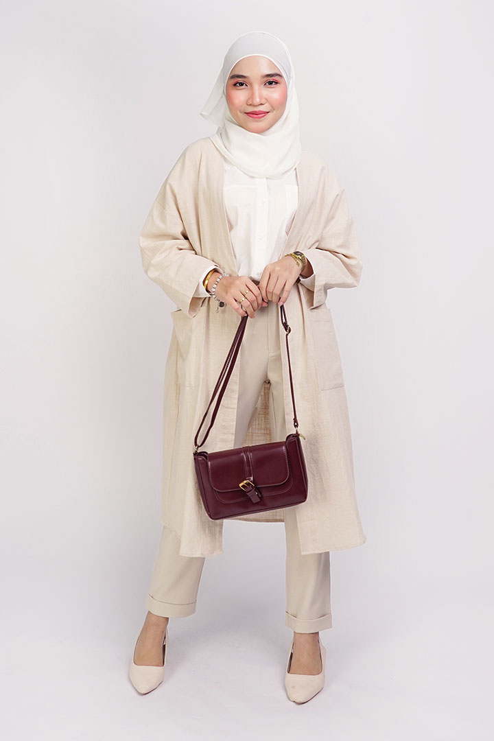 Danielle Long Cardigan Beige - Jasmina