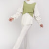 Nova Knit Blouse White Green