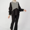 Yuqi Stripe Knit Blouse Black