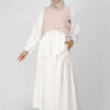 Yuqi Stripe Knit Blouse Pink
