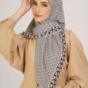 Indira Chiffon Printed Square Navy