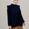 Nadia Ruffle Blouse Navy