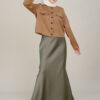Marina Satin Skirt Olive - Image 2