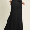 Grace Satin Mermaid Skirt Black