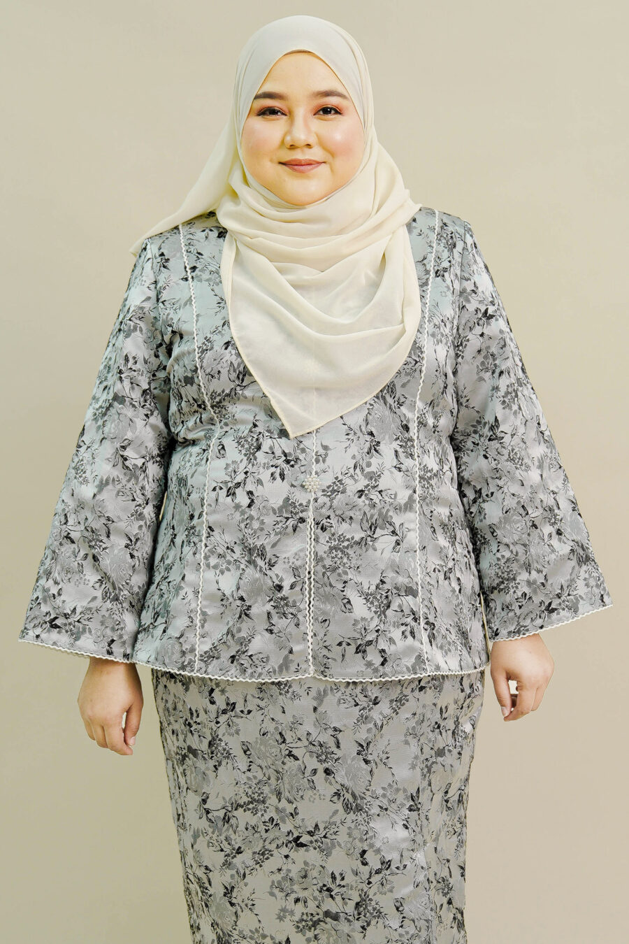 Clarisa Mini Kurung Plus Size Grey - Image 3