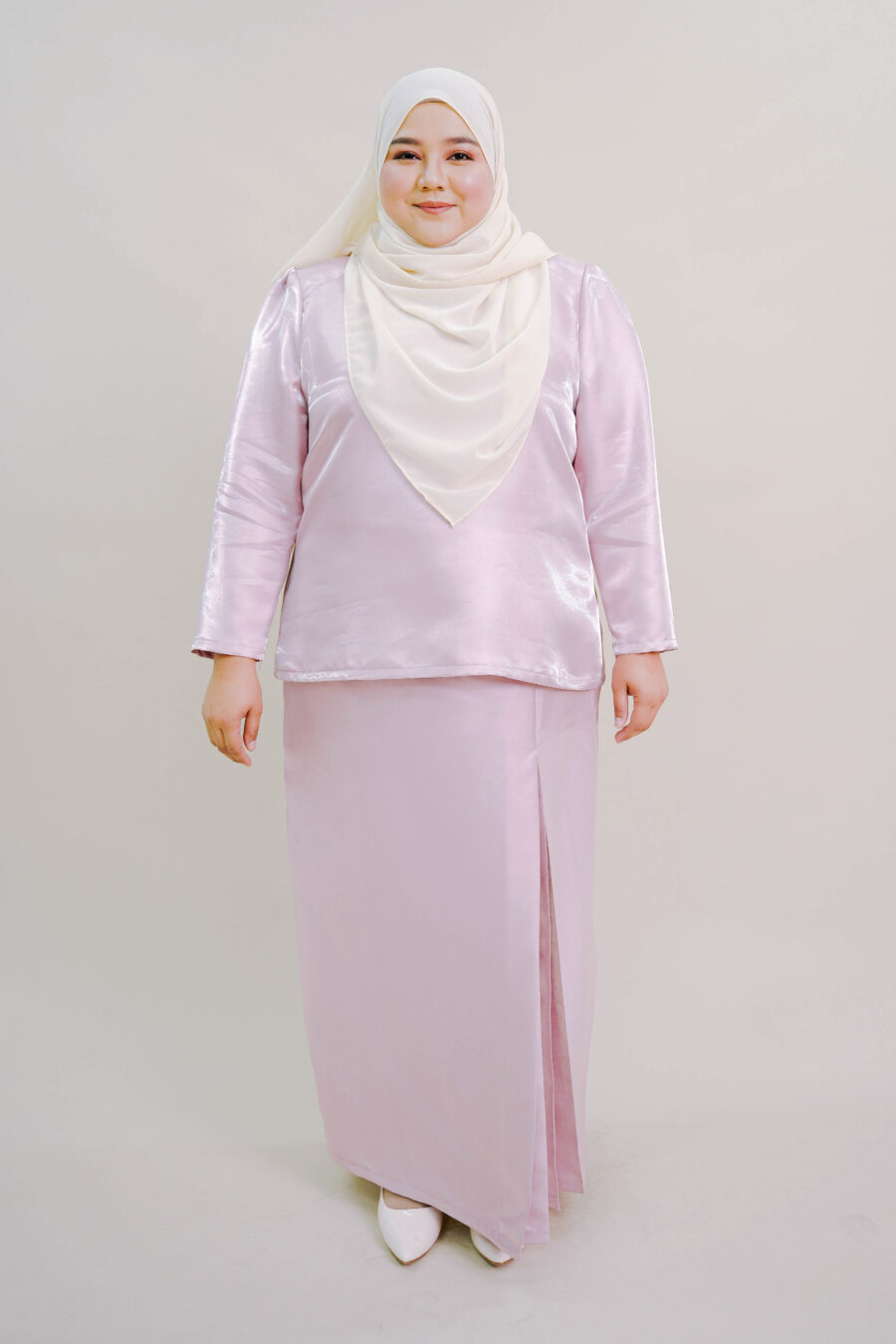 Kalea Plus Size Shimmer Kurung in Pink - Image 5