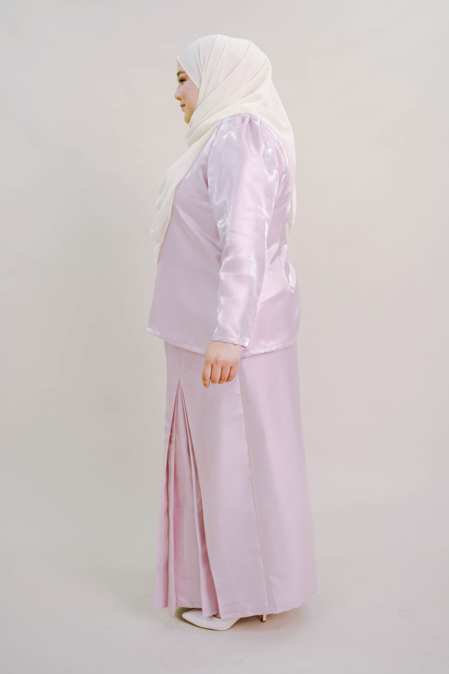 Kalea Plus Size Shimmer Kurung in Pink - Image 3