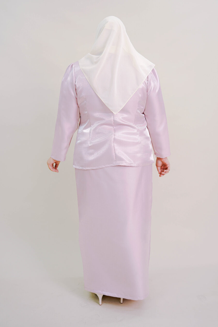 Kalea Plus Size Shimmer Kurung in Pink - Image 4