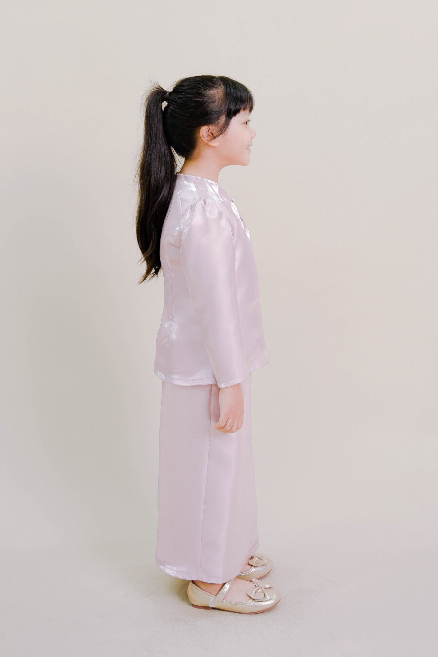 Kalea Kids Shimmer Kurung in Pink - Image 4