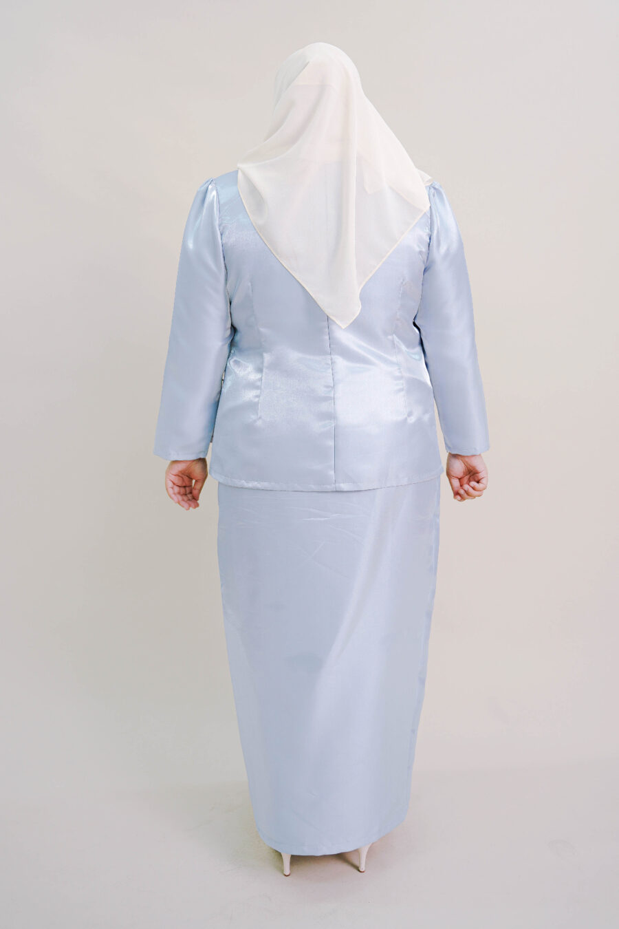 Kalea Plus Size Shimmer Kurung in Blue - Image 5