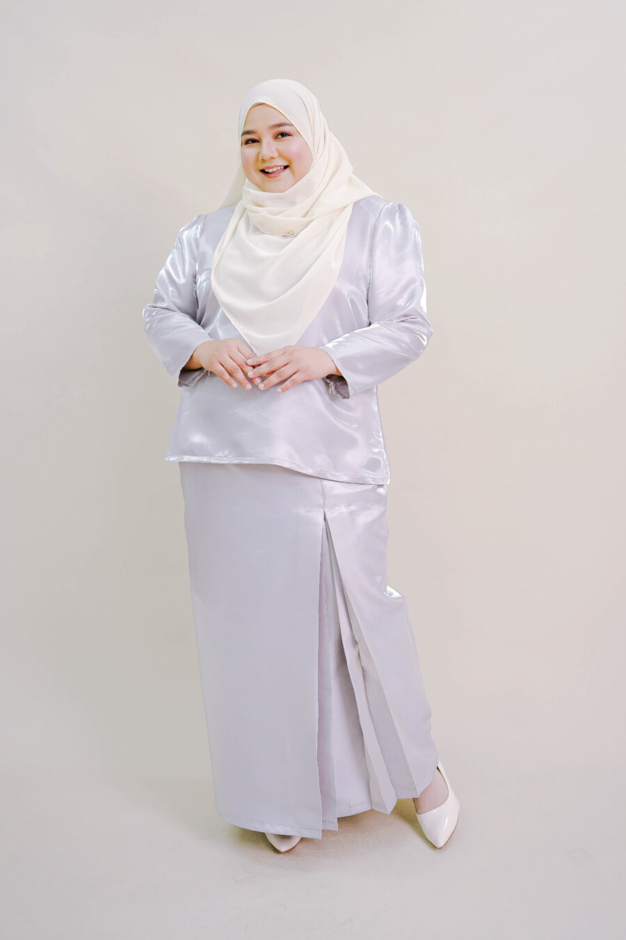 Kalea Plus Size Shimmer Kurung in Lilac