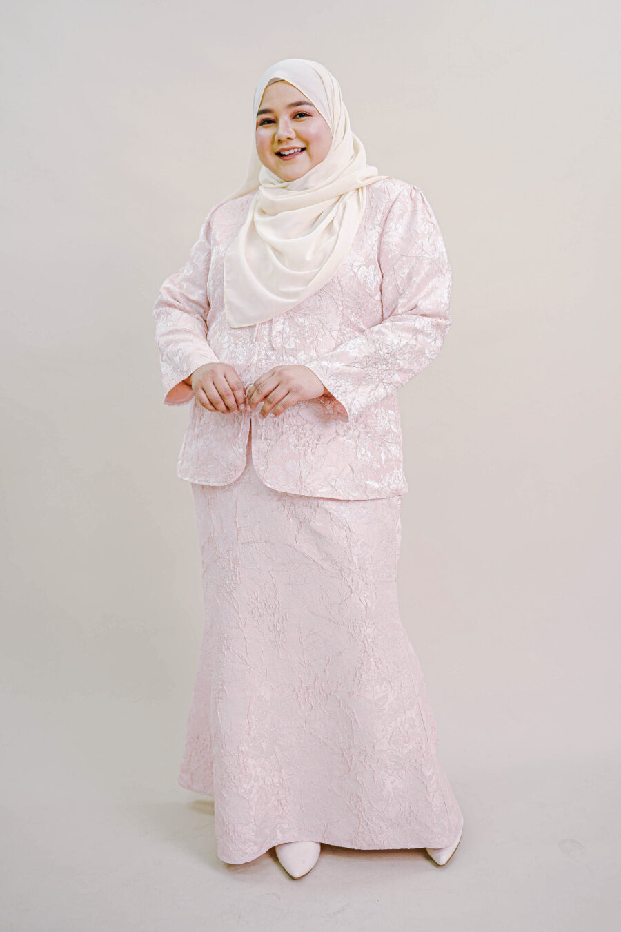 Kioshi Plus Size Ribbon Kurung in Pink