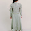 Lenora Kids Dress with Embroidered Organza Cardigan in Sage Green - Image 3