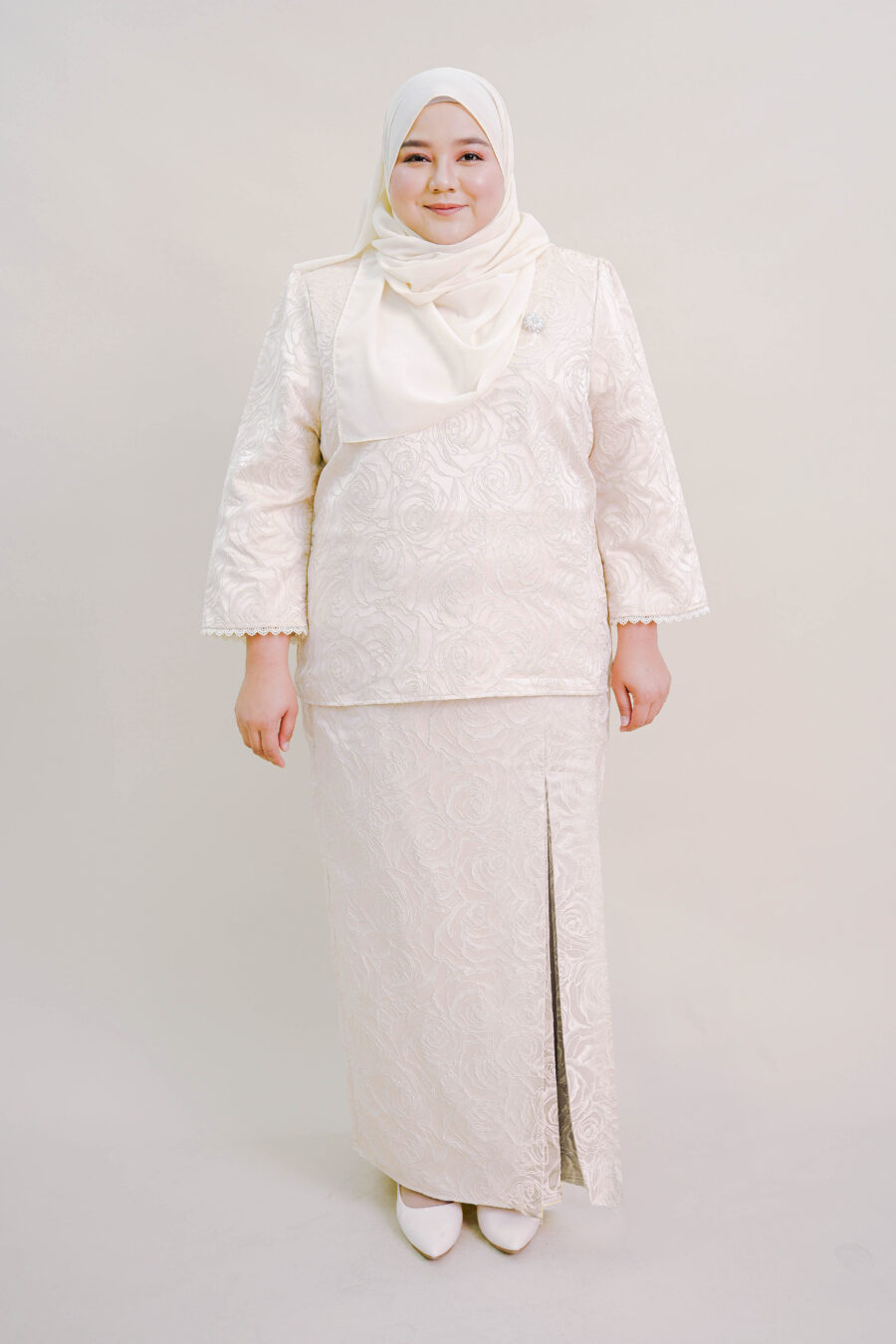 Felline Plus Size Kurung in Champagne