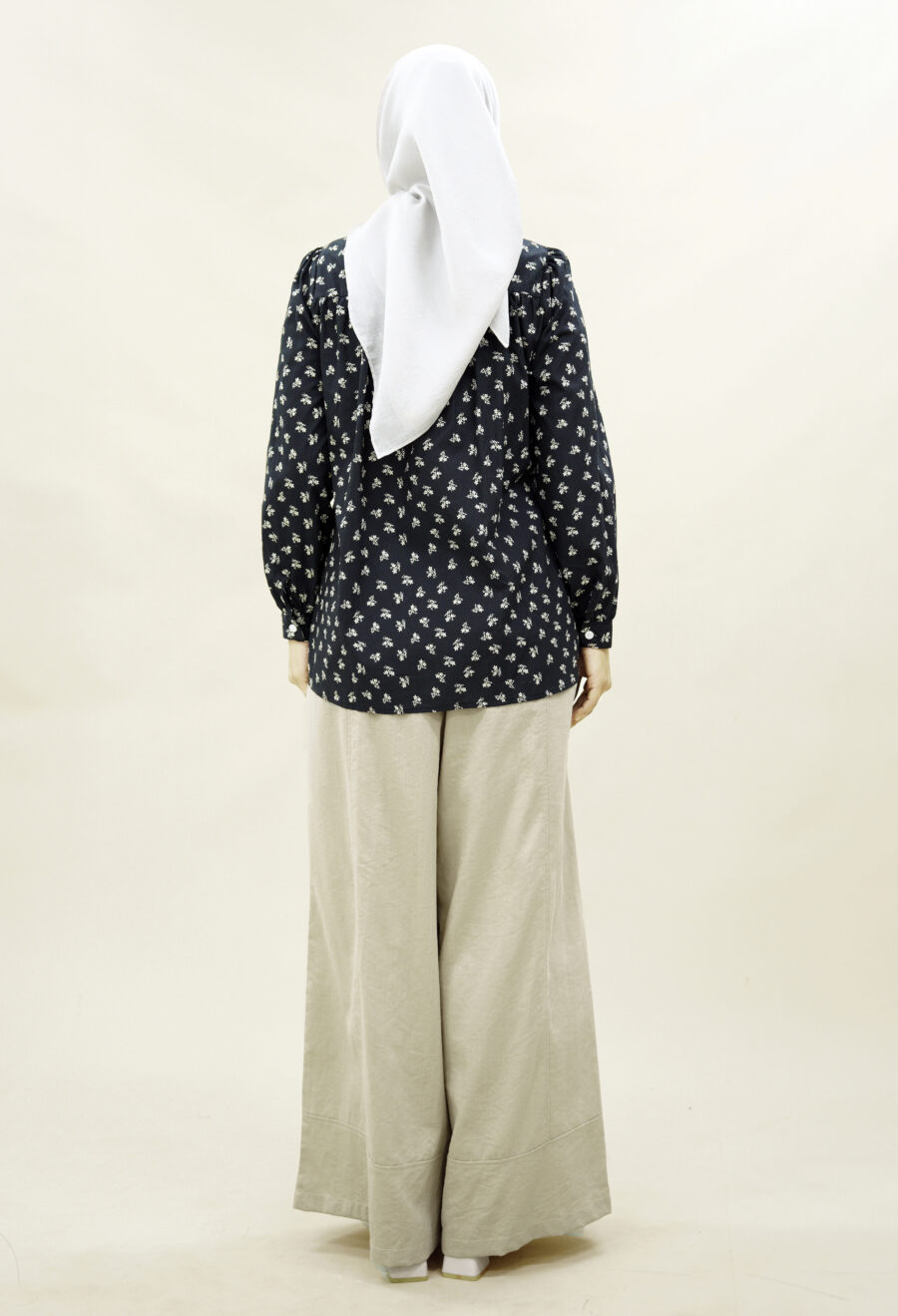 Marissa Printed Blouse Navy - Image 4