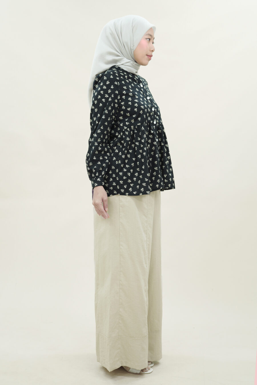 Marissa Printed Blouse Navy - Image 3