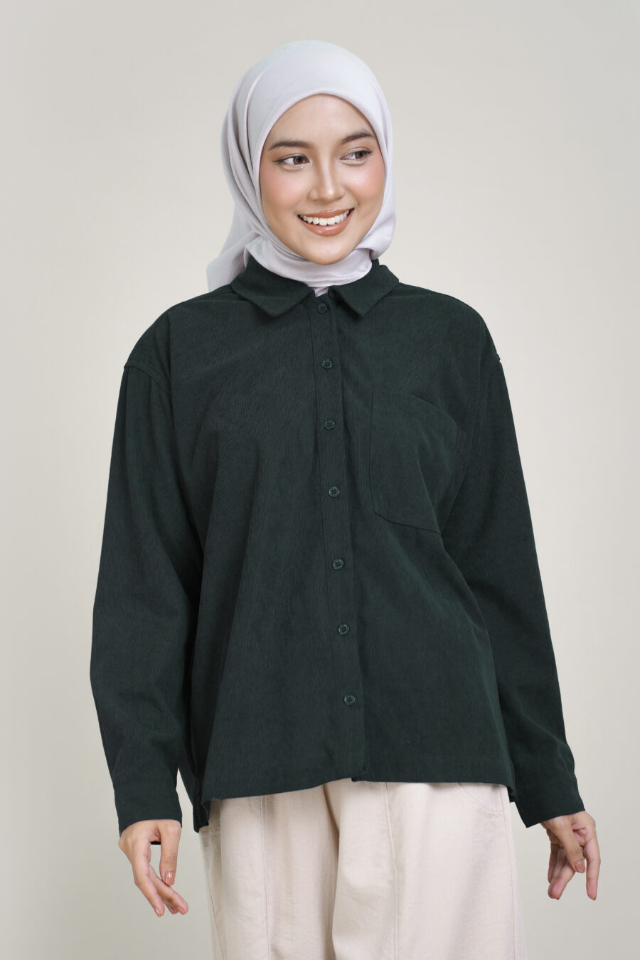 Luna Corduroy Blouse Green