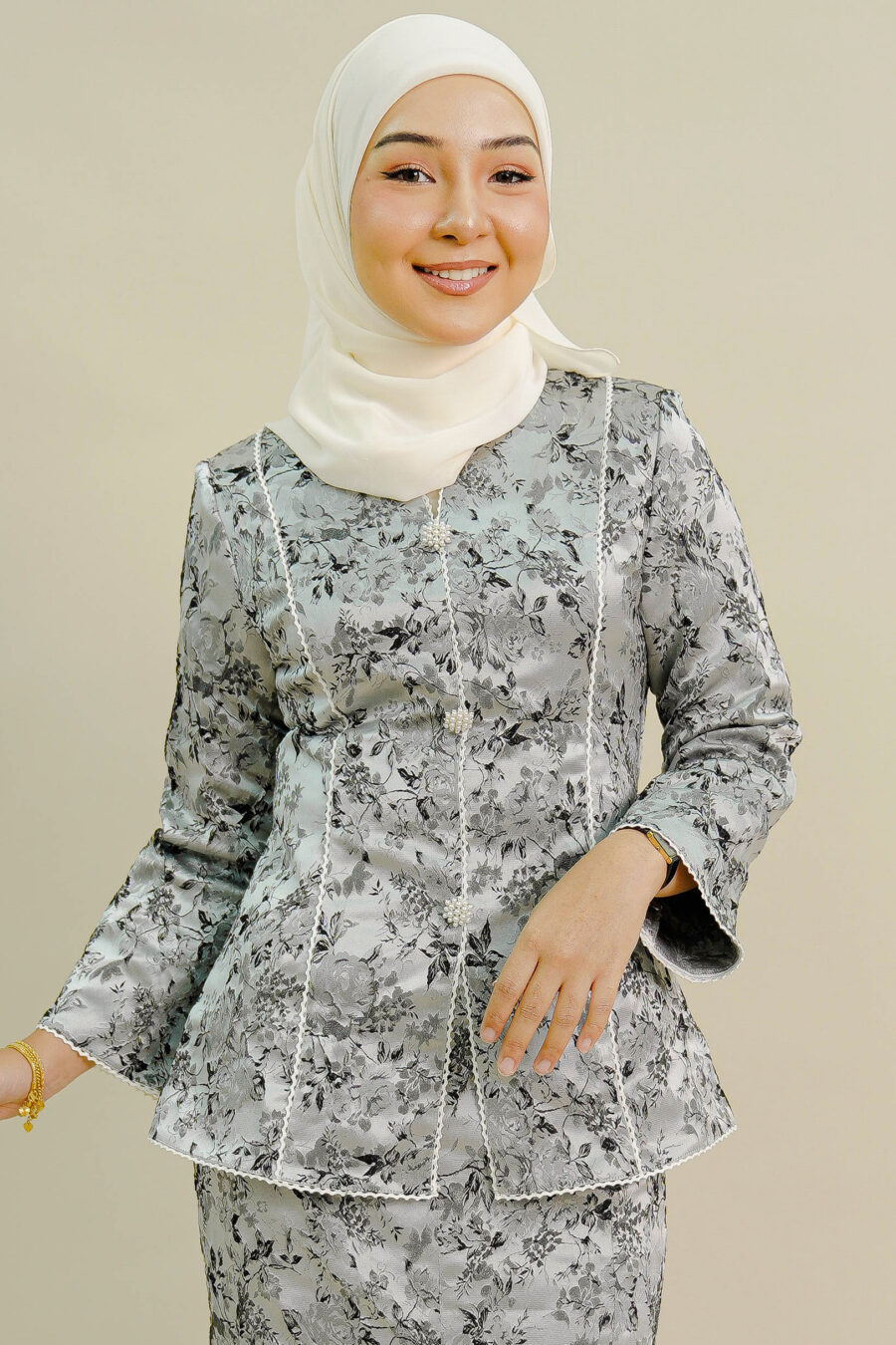 Clarisa Mini Kurung Grey - Image 3