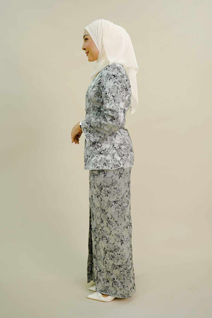 Clarisa Mini Kurung Grey - Image 4