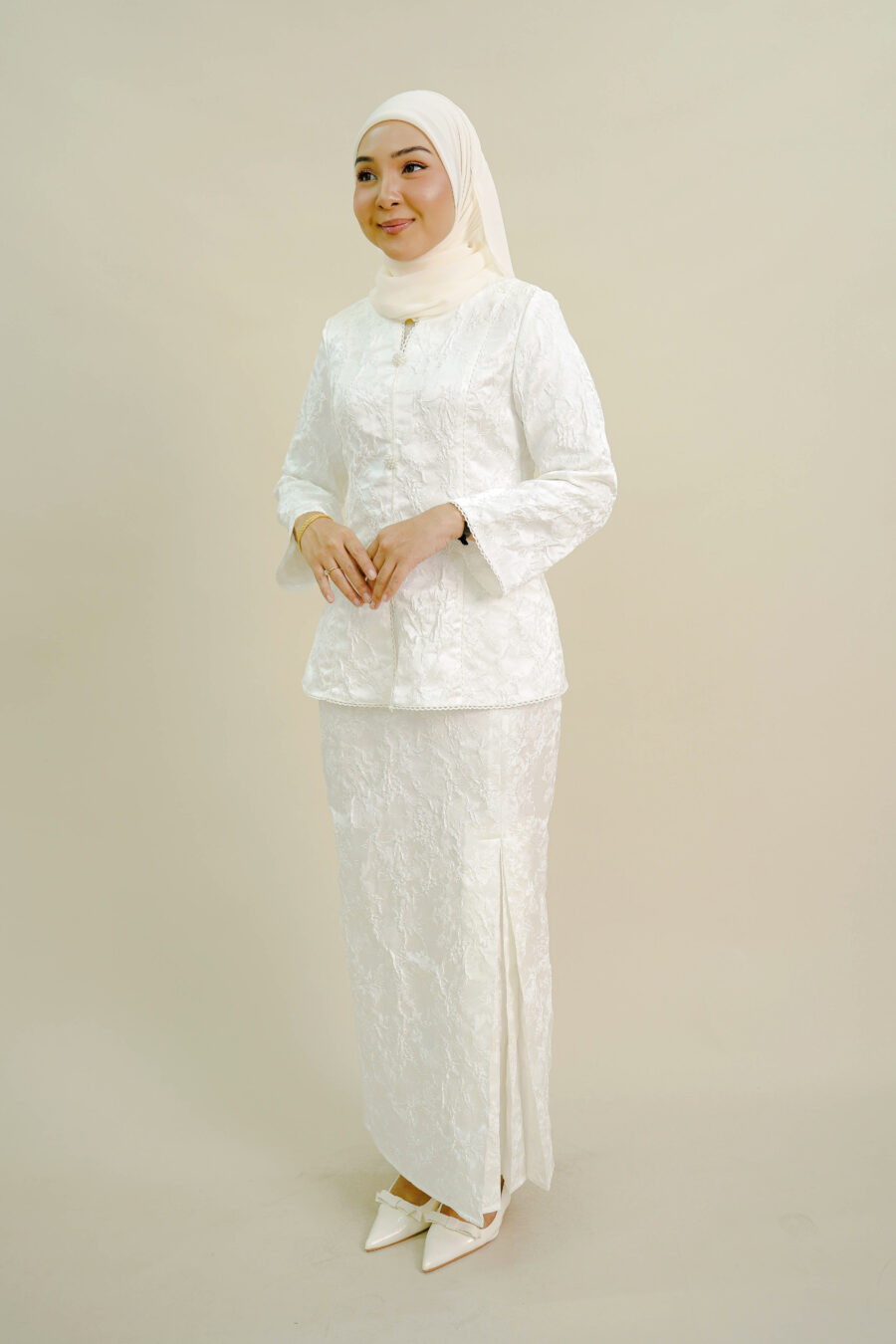 Clarisa Mini Kurung Off White - Image 2