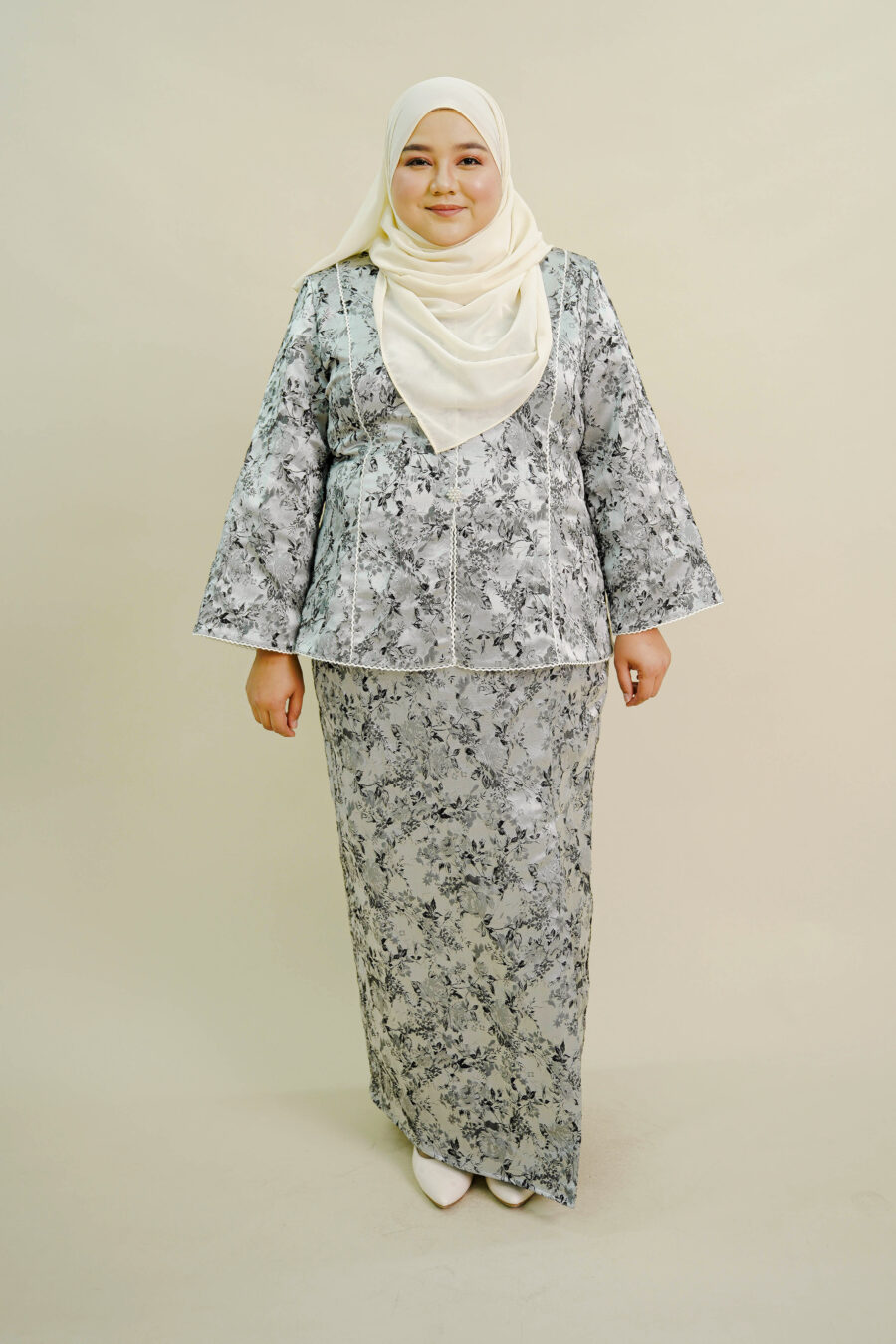 Clarisa Mini Kurung Plus Size Grey - Image 2