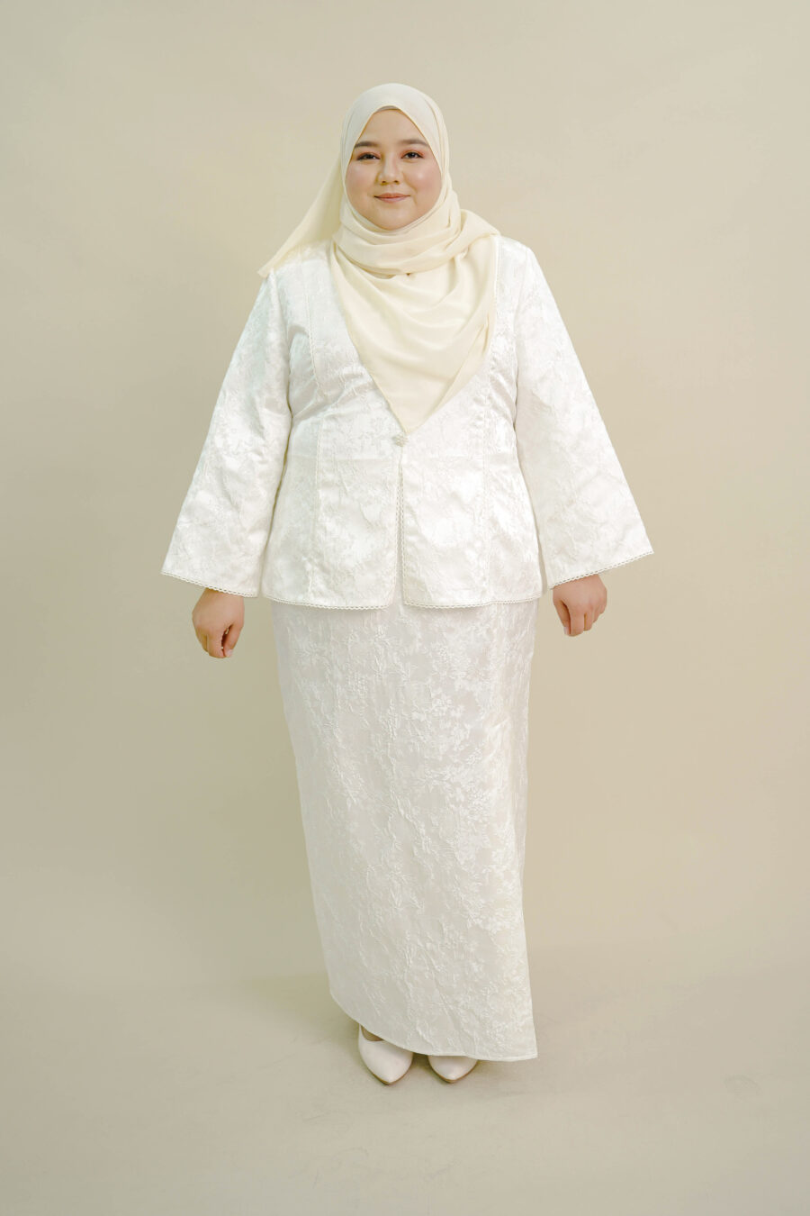 Clarisa Mini Kurung Pluz Size Off White - Image 2