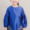 Evelyn Kids Kurung with Embroidery in Royal Blue - Image 2