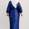 Evelyn Plus Size Kurung with Embroidery in Royal Blue - Image 3