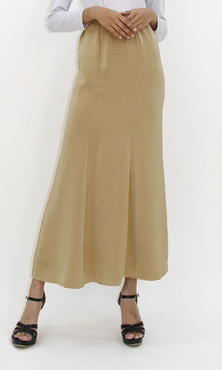 Grace Satin Mermaid Skirt Latte