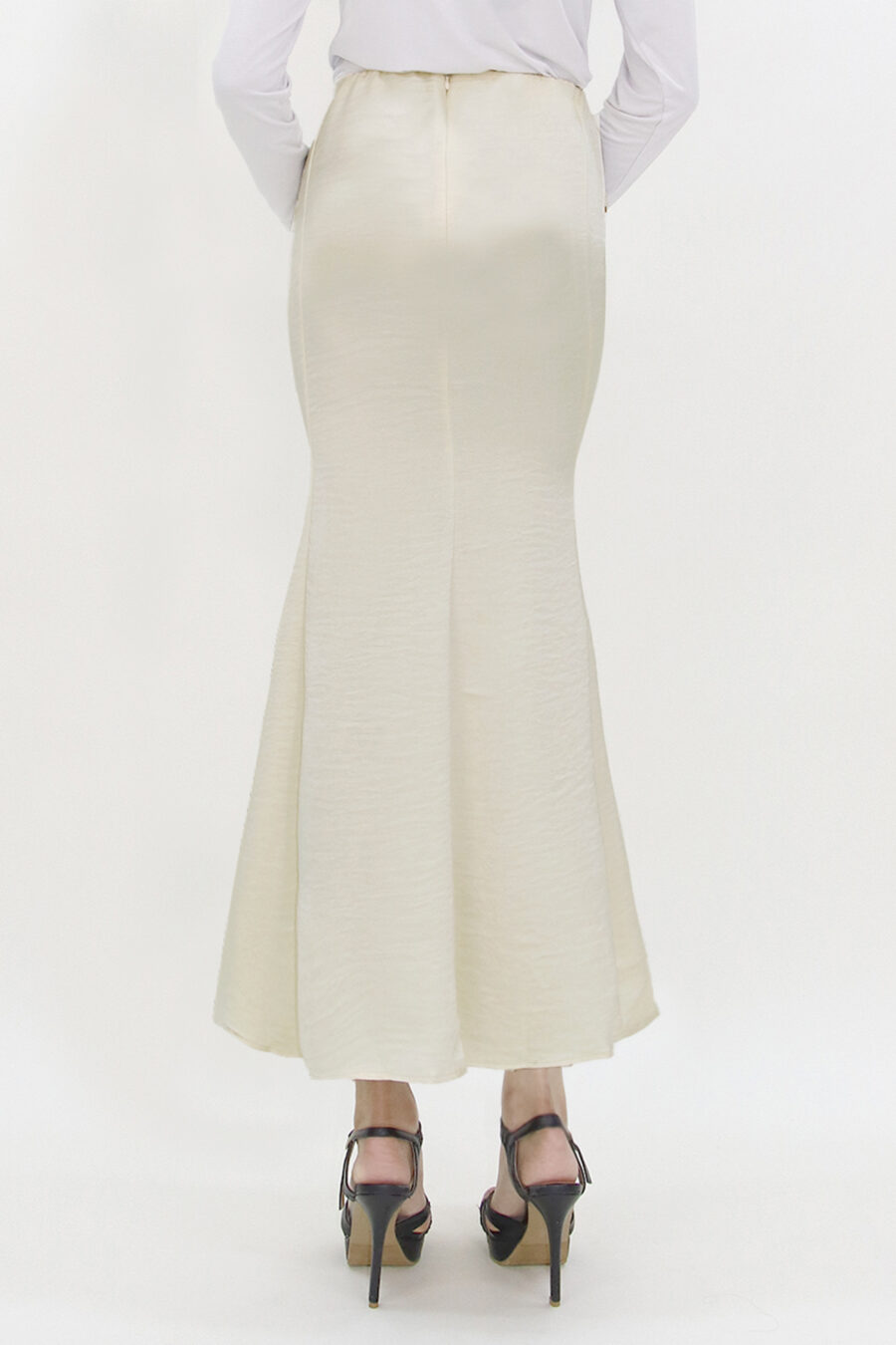 Grace Satin Mermaid Skirt Beige - Image 3