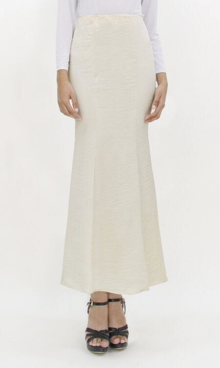 Grace Satin Mermaid Skirt Beige