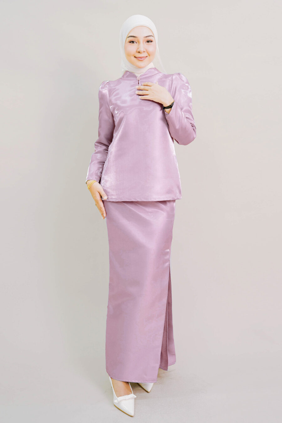 Kalea Shimmer Kurung in Pink