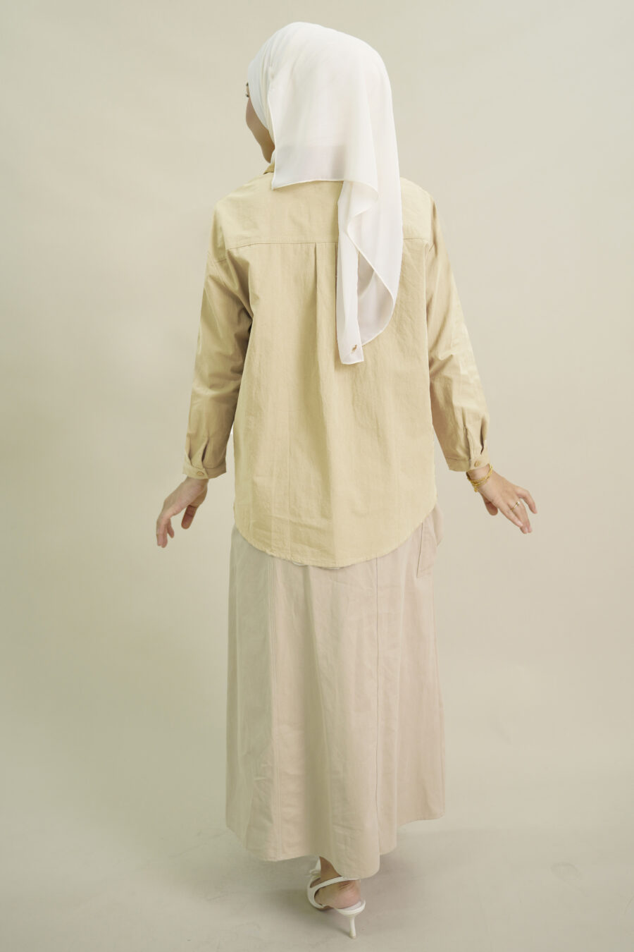 Huree Oversized Top Beige - Image 3