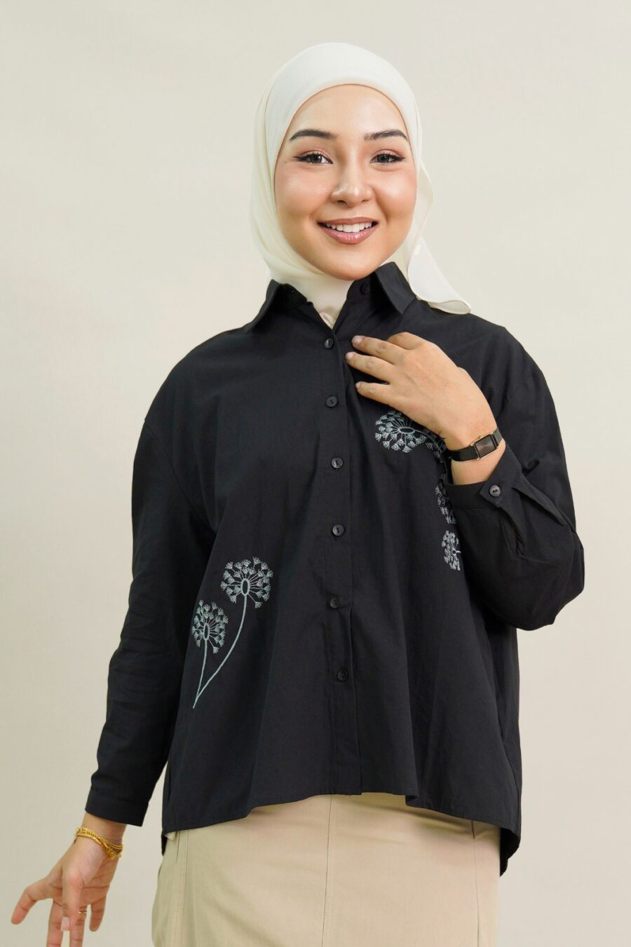 Huree Oversized Top Black