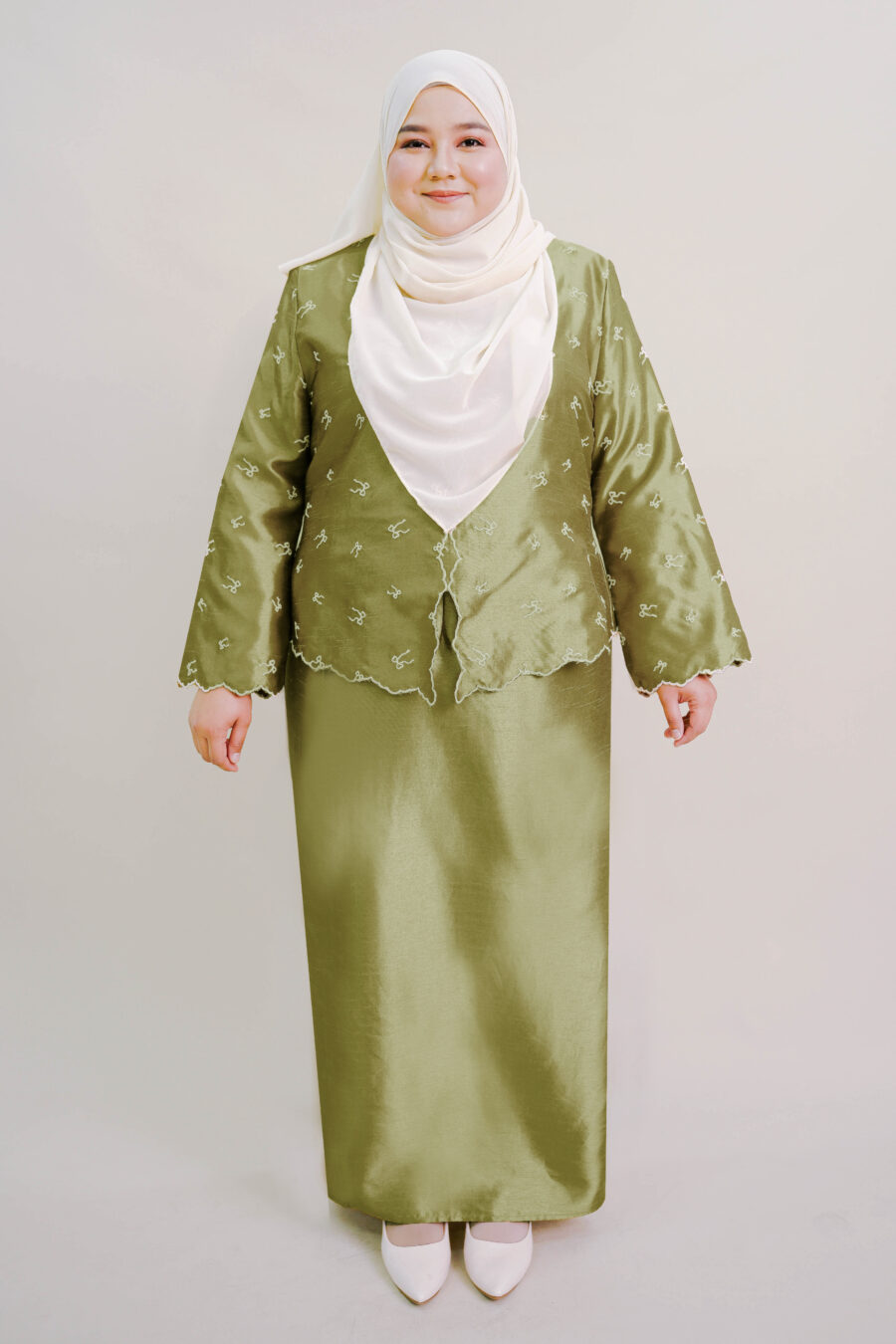 Ilona Plus Size Kebaya Moden in Green