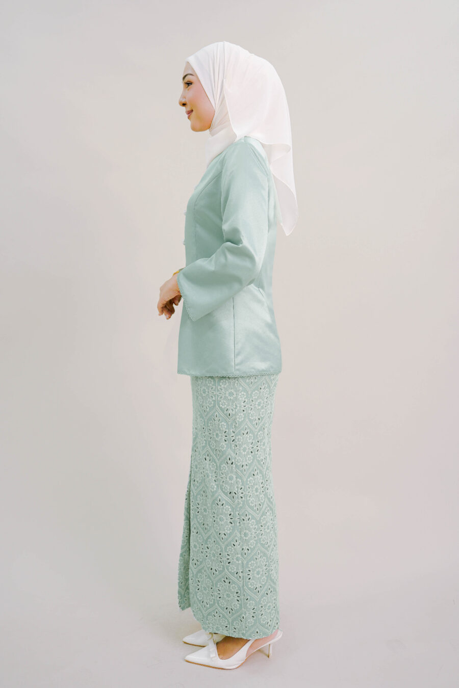 Eloni Kurung in Dusty Green - Image 2