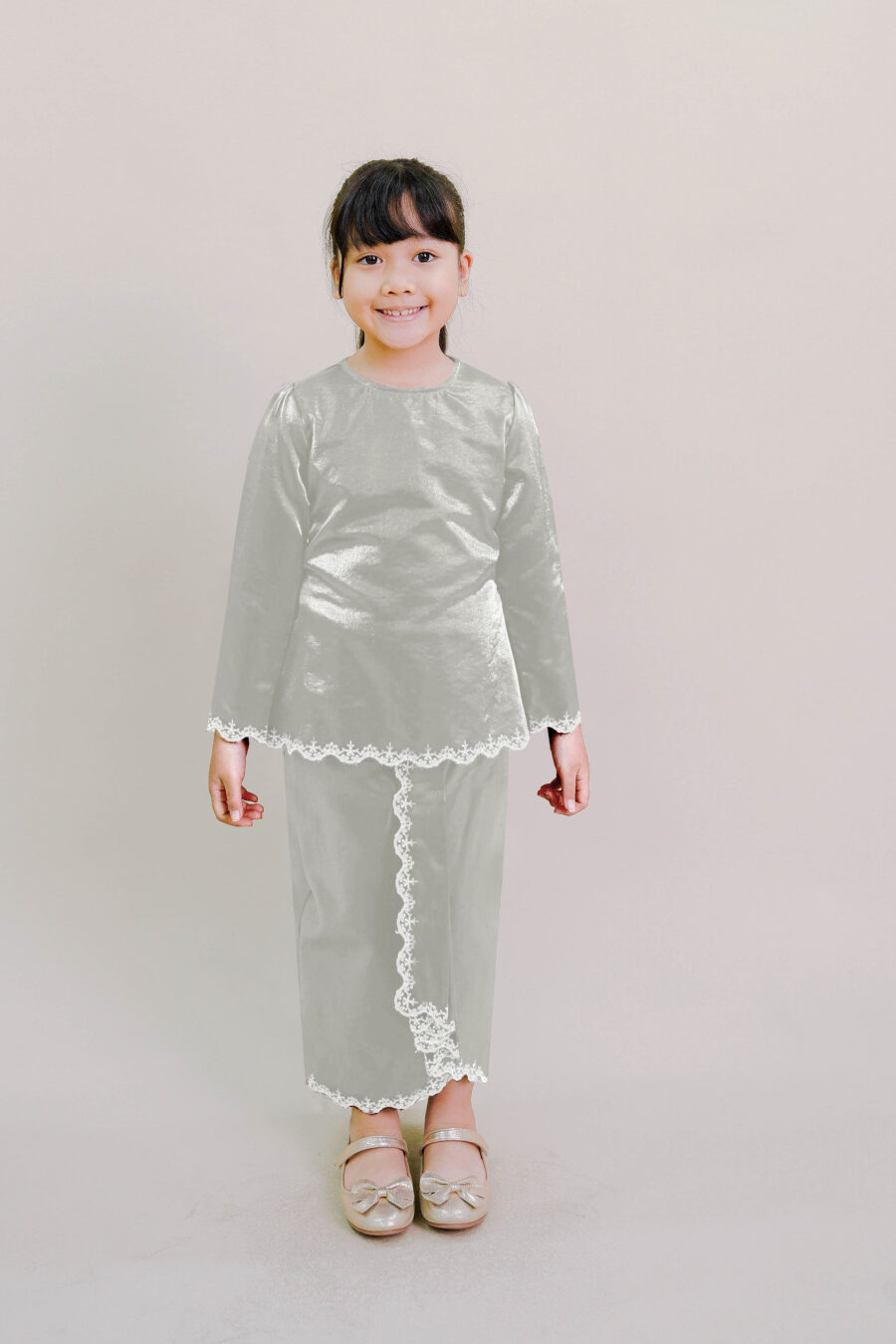 Della Kids Kurung in Silver