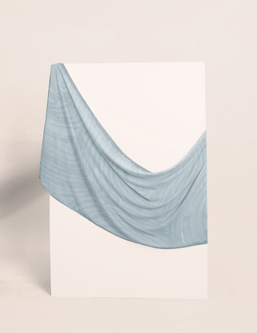 Raito Chiffon Shawl Printed Grey Blue - Image 5