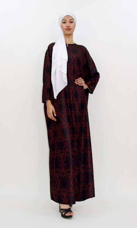 Zaireen Kaftan Black-Red