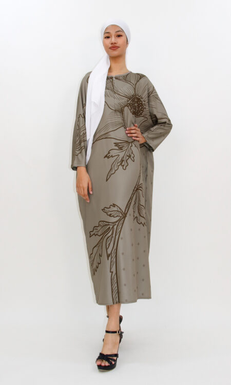 Delisya Kaftan Brown
