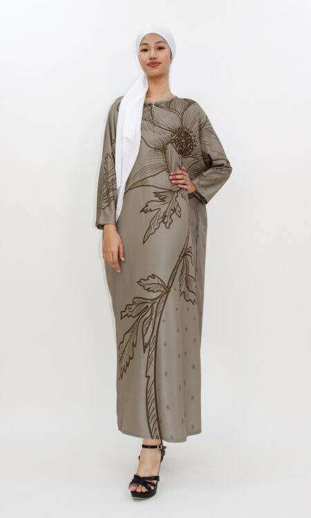 Delisya Kaftan Brown